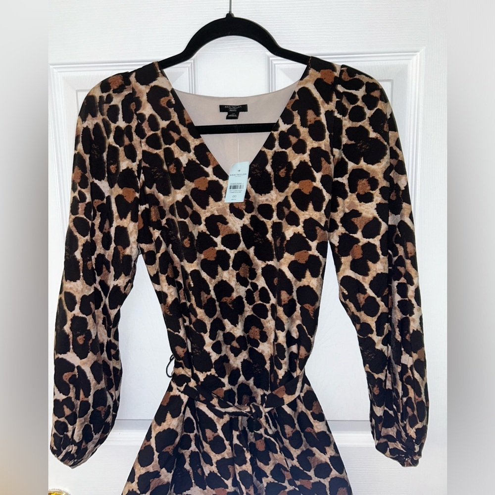 Leopard Sheath Tie Waist Dress